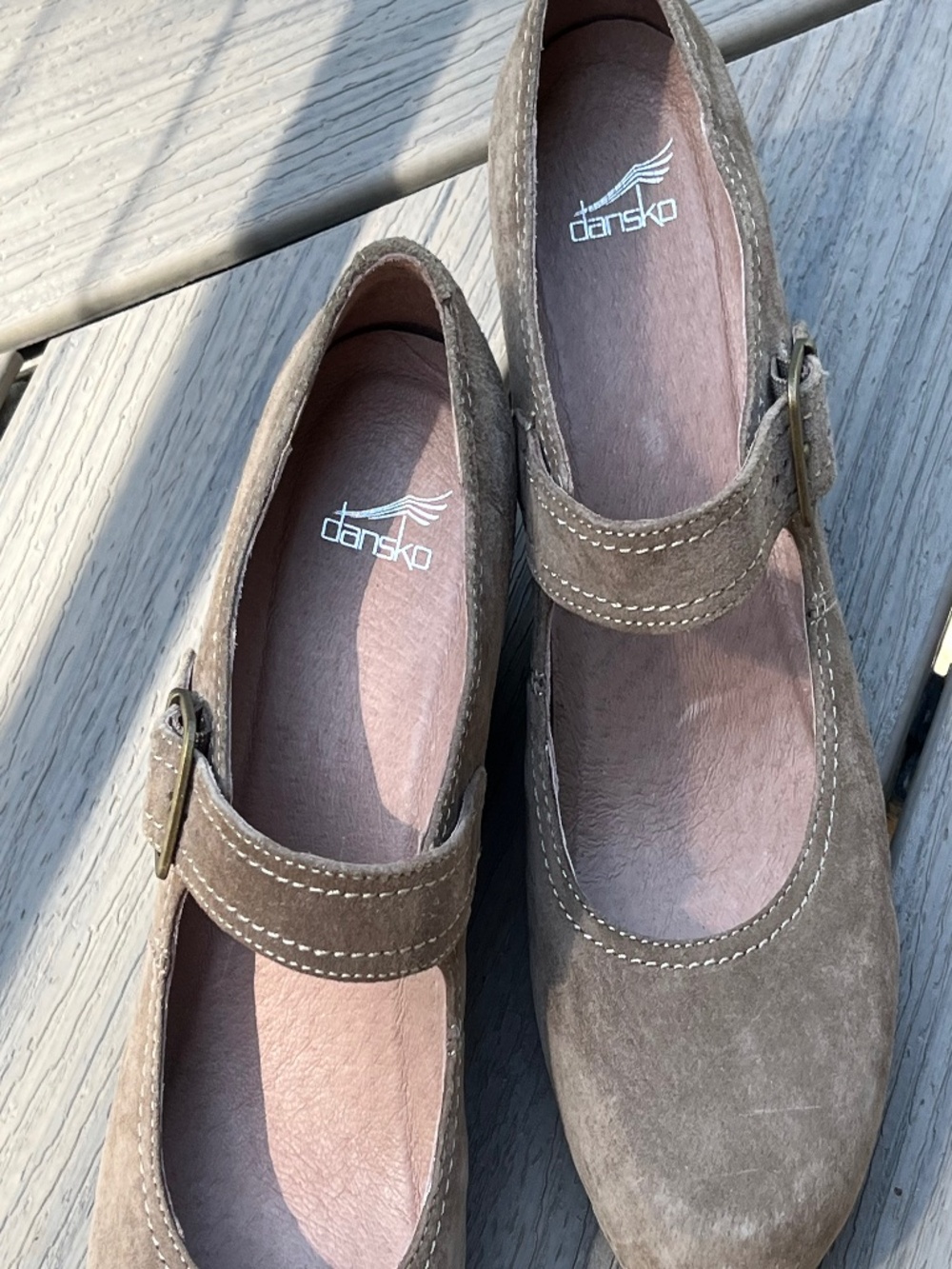 NIB Dansko suede wedge / Mary Jane heels.
